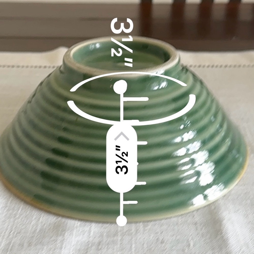 Handmade Ceramic Bowl. Green and Brown with Leaf Design / Glaze Shine. No Chips! - Picture 10 of 12